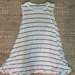 Acemi White and Black Striped Mini Dress